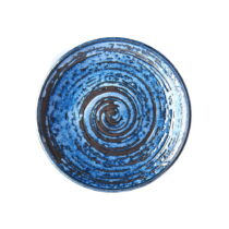 Modrý keramický tanier Mij Copper Swirl, ø 25 cm (Taniere)