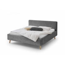 Tmavosivá čalúnená dvojlôžková posteľ s úložným priestorom s roštom 160x200 cm Mattis - Meise Möbel ...
