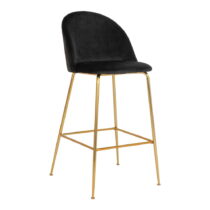 Čierne zamatové barové stoličky v súprave 2 ks 108 cm Lausanne – House Nordic (Barové stoličky)