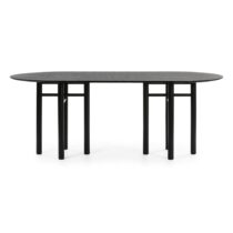Čierny oválny jedálenský stôl Teulat Junco, dĺžka 200 cm (Jedálenské stoly)
