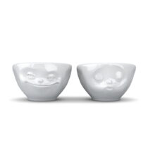 Biele porcelánové šálky v súprave 2 ks 100 ml Grinning & Kissing – 58products (Šálky)