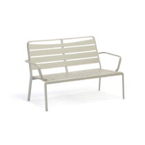 Sivá kovová záhradná lavica Spring – Ezeis (Záhradné lavice)