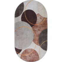 Umývateľný koberec v hnedo-krémovej farbe 80x120 cm Oval – Vitaus (Koberce)