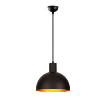 Závesné svietidlo v čiernej a zlatej farbe s kovovým tienidlom ø 30 cm Sivani – Opviq lights (Lustre...