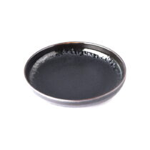 Čierny keramický tanier so zdvihnutým okrajom Mij Matt, ø 22 cm (Servírovacie taniere)