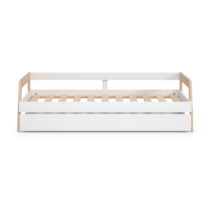 Biela/prírodná detská posteľ z borovicového dreva s výsuvným lôžkom 90x200 cm Carrie – Marckeric (De...