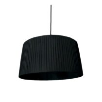 Čierne závesné svietidlo s textilným tienidlom ø 50 cm – SULION (Lustre)