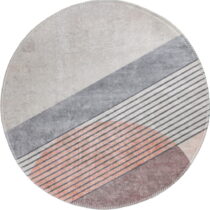 Umývateľný okrúhly koberec vo svetloružovo-sivej farbe ø 120 cm Yuvarlak – Vitaus (Koberce)