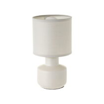 Krémová keramická stolová lampa s textilným tienidlom (výška 22 cm) – Casa Selección (Stolové lampy)