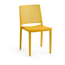 Žltá plastová záhradná stolička Grid – Rojaplast (Záhradné stoličky)