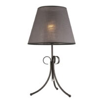 Sivá stolová lampa s textilným tienidlom (výška  55 cm) Lorenzo – LAMKUR (Stolové lampy)