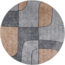 Sivý umývateľný okrúhly koberec ø 120 cm Yuvarlak – Vitaus (Koberce)