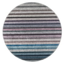 Modro-sivý umývateľný okrúhly koberec ø 80 cm – Vitaus (Koberce)