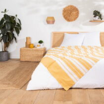 Žltý pléd 180x220 cm Abby – douceur d'intérieur (Prikrývky na posteľ)