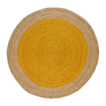 Okrúhly koberec v prírodnej a horčicovej farbe ø 90 cm Mahon – Universal (Koberce)