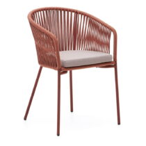 Záhradná stolička s výpletom vo farbe terakota Kave Home Yanet (Záhradné stoličky)
