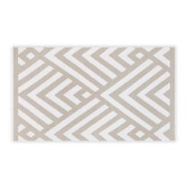 Béžovo-biela bavlnená kúpeľňová predložka Foutastic Geometric, 100 x 180 cm (Predložky)