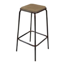Čierno-béžová barová stolička z mangového dreva Industrial – Antic Line (Barové stoličky)