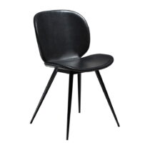 Čierna koženková stolička DAN-FORM Denmark Cloud (Jedálenské stoličky)