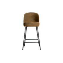 Zamatová barová stolička v horčicovej farbe 89 cm Vogue – BePureHome (Barové stoličky)