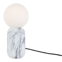 Biela stolová lampa v mramorovom dekore Leitmotiv Gala, výška 32 cm (Stolové lampy)