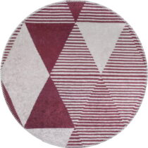 Vínový umývateľnýokrúhly koberec ø 120 cm Yuvarlak – Vitaus (Koberce)