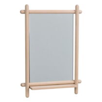 Nástenné zrkadlo s poličkou s dreveným rámom 52x74 cm Milford - Rowico (Zrkadlá)