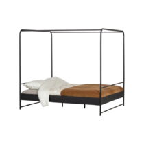 Čierna dvojlôžková kovová posteľ vtwonen Bunk, 160 x 200 cm (Dvojlôžkové manželské postele)