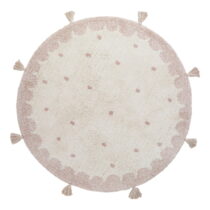 Ružovo-krémový ručne vyrobený bavlnený koberec Nattiot Mallen, ø 110 cm (Koberce)