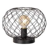 Čierna stolová lampa s kovovým tienidlom (výška  23 cm) Justin – Fischer & Honsel (Stolové lampy...