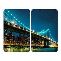 Sada 2 sklenených krytov na sporák Wenko Brooklyn Bridge, 52 × 30 cm (Kryty na sporák)