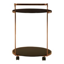 Servírovací stolík na kolieskach so sklenenou doskou ø 50 cm Ackley – Premier Housewares (Servírovac...
