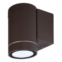 Hnedé nástenné svietidlo SULION Rega, výška 9 cm (Vonkajšie osvetlenie)