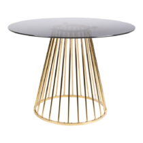 Okrúhly jedálenský stôl so sklenenou doskou ø 104 cm Floris – White Label (Jedálenské stoly)