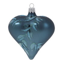 Súprava 3 modrých sklenených vianočných ozdôb Ego Dekor Heart (Vianočné ozdoby)