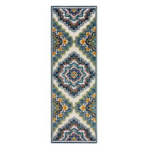 Modrý vonkajší koberec 80x230 cm Beach Floral – Flair Rugs (Vonkajšie koberce)
