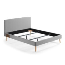 Sivá dvojlôžková posteľ Kave Home Lydia, 160×200 cm (Dvojlôžkové manželské postele)