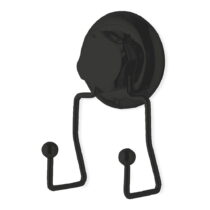 Čierny samodržiaci nástenný dvojitý háčik Compactor Bestlock Black (Háčiky)