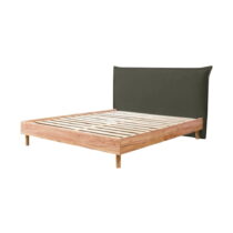 Tmavozelená/prírodná dvojlôžková posteľ s roštom 160x200 cm Charlie – Bobochic Paris (Dvojlôžkové ma...