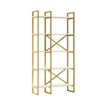Biely/zlatý regál 87,5x175 cm Monica - Kalune Design (Regály)