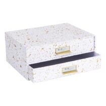 Zásuvkový box s 2 zásuvkami v zlato-bielej farbe Bigso Box of Sweden Birger (Organizéry do pracovne)