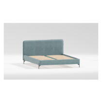 Svetlomodrá čalúnená jednolôžková posteľ s roštom 90x200 cm Barker – Ropez (Jednolôžkové postele)