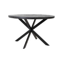 Čierny okrúhly jedálenský stôl s doskou z akácie ø 140 cm Yellov – Light & Living (Jedálenské st...