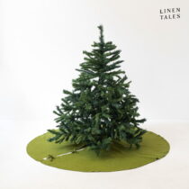 Zelený okrúhly koberec pod vianočný stromček ø 125 cm – Linen Tales (Koberce)