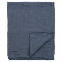 Tmavo modrá bavlnená detská deka 100x80 cm Muslin - Bloomingville Mini (Detské deky)