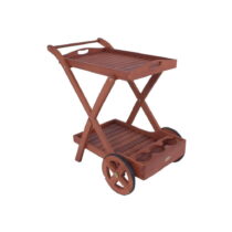 Záhradný servírovací vozík z eukalyptového dreva Garden Pleasure Toledo (Servírovacie stolíky)