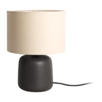 Matne čierna stolová lampa s textilným tienidlom (výška  33 cm) Alma – Leitmotiv (Stolové lampy)