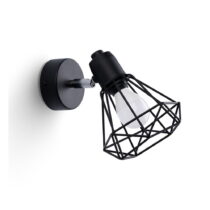 Čierne nástenné svietidlo ø 10 cm Varpu – Nice Lamps (Nástenné svietidlá)