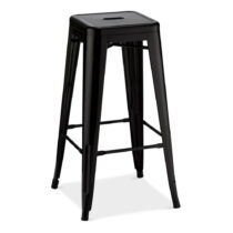 Čierne kovové barové stoličky v súprave 2 ks 76 cm Korona – Furnhouse (Barové stoličky)