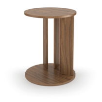 Okrúhly konferenčný stolík s doskou v dekore orechového dreva ø 50 cm Nora - TemaHome (Odkladacie st...